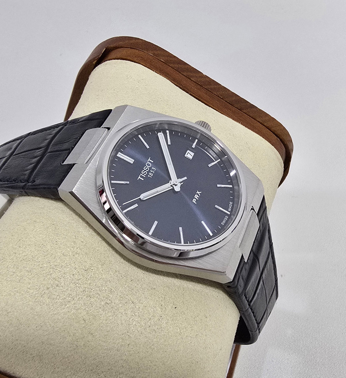 Tissot PRX Blue Leather Strap – 40 mm – view 5
