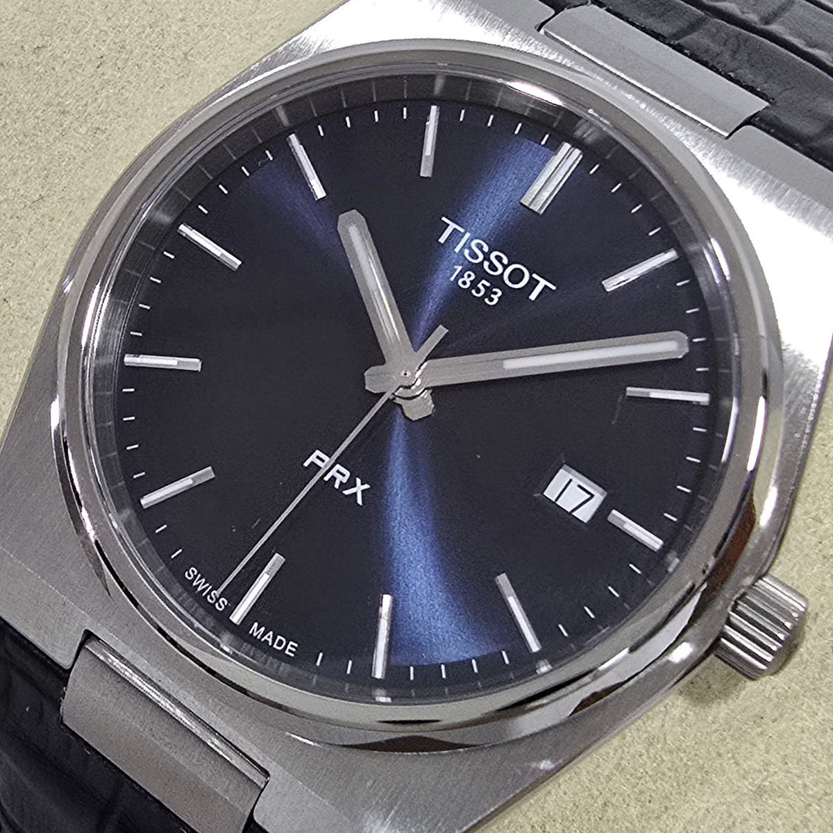 Tissot PRX Blue Leather Strap – 40 mm – view 2