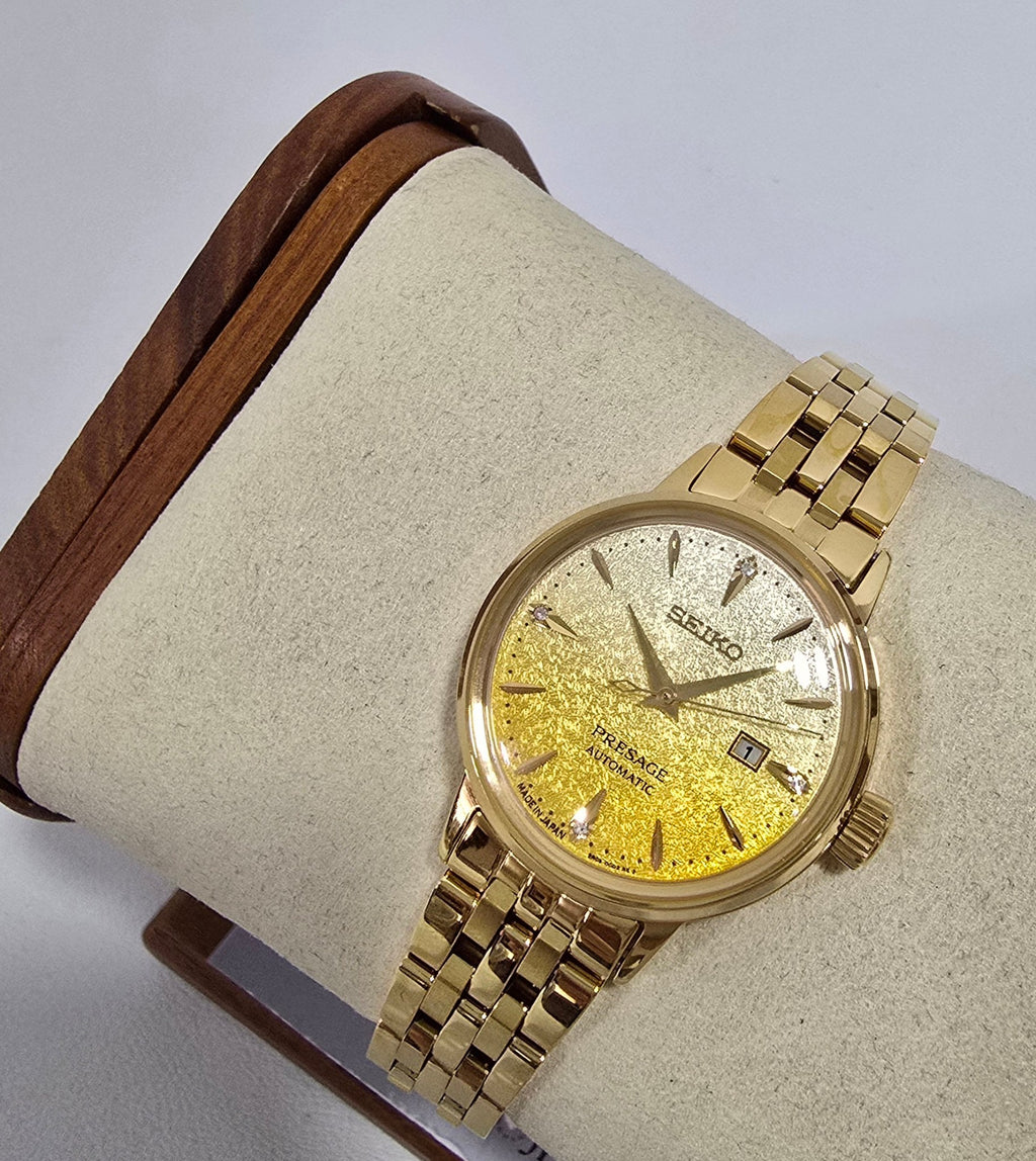 Seiko Presage Cocktail Time “Eggnog” Gold Diamond – 30.3 mm