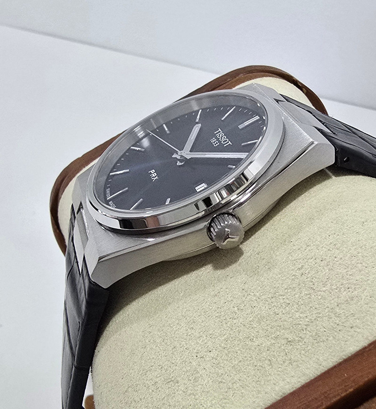 Tissot PRX Blue Leather Strap – 40 mm – view 4